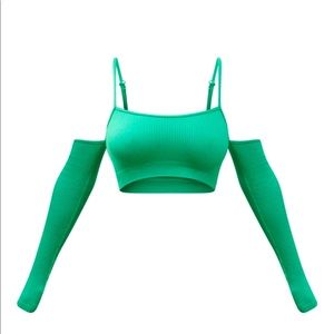 Green crop top